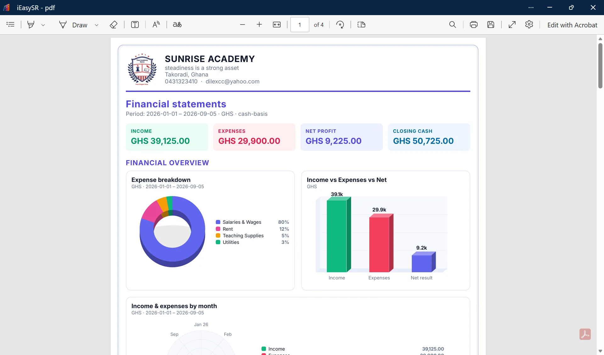 Double-entry financial statements